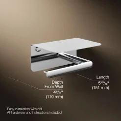 Covered horizontal toilet paper holder
