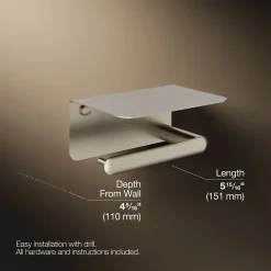 Covered horizontal toilet paper holder