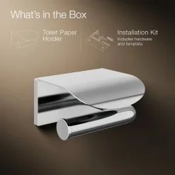 Covered toilet paper holder