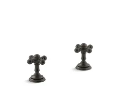 Cross bathroom sink faucet handles