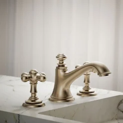 Cross bathroom sink faucet handles