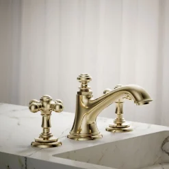 Cross bathroom sink faucet handles