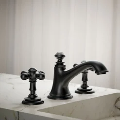 Cross bathroom sink faucet handles