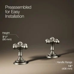 Cross bathroom sink faucet handles