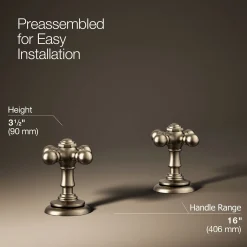 Cross bathroom sink faucet handles