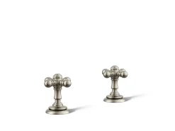 Cross bathroom sink faucet handles