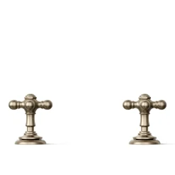 Cross bathroom sink faucet handles