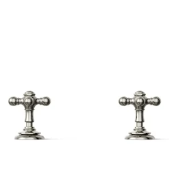 Cross bathroom sink faucet handles