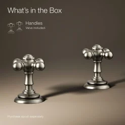 Cross bathroom sink faucet handles