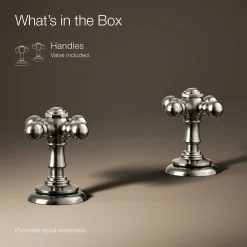 Cross bathroom sink faucet handles