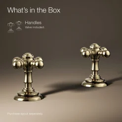 Cross bathroom sink faucet handles