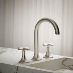 Cross bathroom sink faucet handles