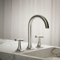 Cross bathroom sink faucet handles