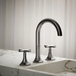 Cross bathroom sink faucet handles
