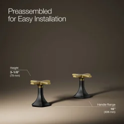 Cross bathroom sink faucet handles