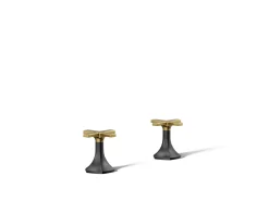 Cross bathroom sink faucet handles