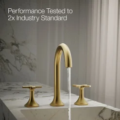 Cross bathroom sink faucet handles