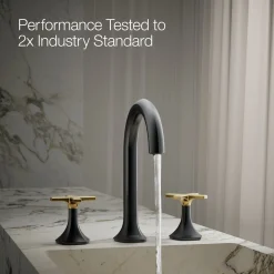 Cross bathroom sink faucet handles
