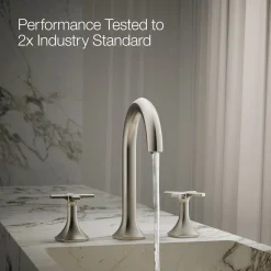 Cross bathroom sink faucet handles