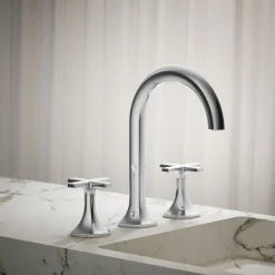 Cross bathroom sink faucet handles