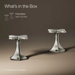 Cross bathroom sink faucet handles