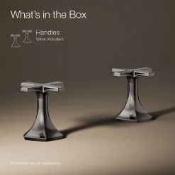 Cross bathroom sink faucet handles