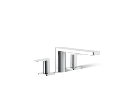 Deck-mount bath faucet