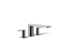 Deck-mount bath faucet
