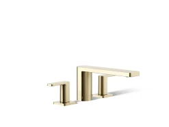 Deck-mount bath faucet