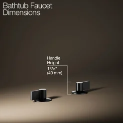 Deck-mount bath faucet handles with Lever design
