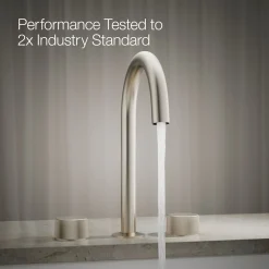 Deck-mount bath faucet handles with Oyl design