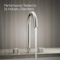 Deck-mount bath faucet handles with Oyl design
