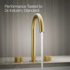 Deck-mount bath faucet handles with Oyl design
