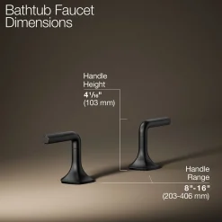 Deck-mount bath faucet handles with Lever design