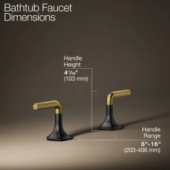 Deck-mount bath faucet handles with Lever design