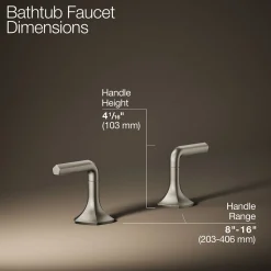 Deck-mount bath faucet handles with Lever design