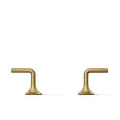 Deck-mount bath faucet handles with Lever design
