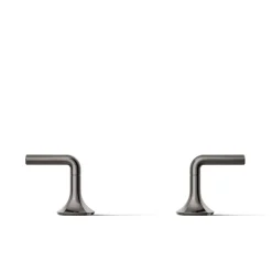 Deck-mount bath faucet handles with Lever design