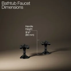 Deck-mount bath faucet handle trim with Cross design
