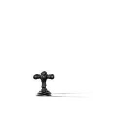 Deck-mount bath faucet handle trim with Cross design