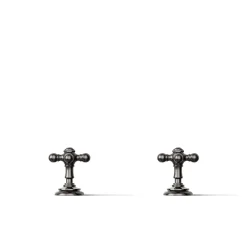 Deck-mount bath faucet handle trim with Cross design
