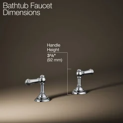 Deck-mount bath faucet handle trim with Lever design