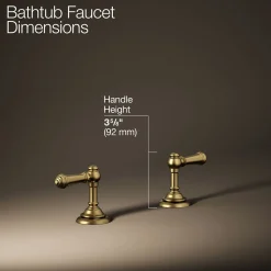 Deck-mount bath faucet handle trim with Lever design