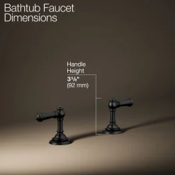 Deck-mount bath faucet handle trim with Lever design