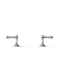 Deck-mount bath faucet handle trim with Lever design