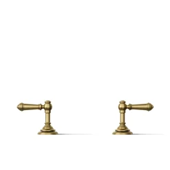 Deck-mount bath faucet handle trim with Lever design