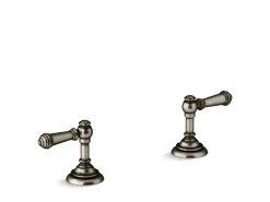 Deck-mount bath faucet handle trim with Lever design