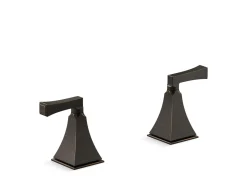 Deck-mount bath faucet handle trim