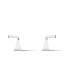 Deck-mount bath faucet handle trim