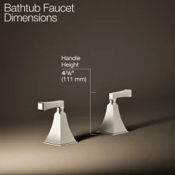 Deck-mount bath faucet handle trim